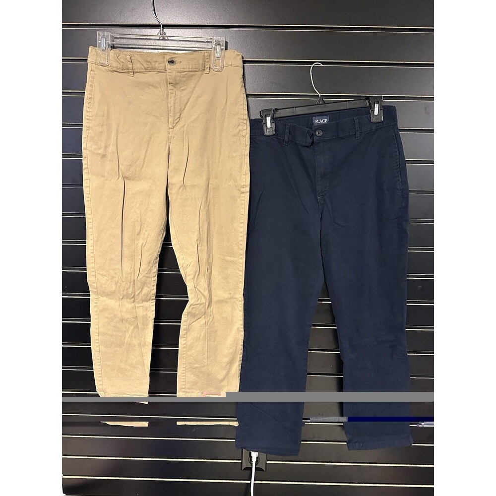 Set of 2 Children’s Place Chino Pants Size 14 HUSKY - Navy and Khaki EUC